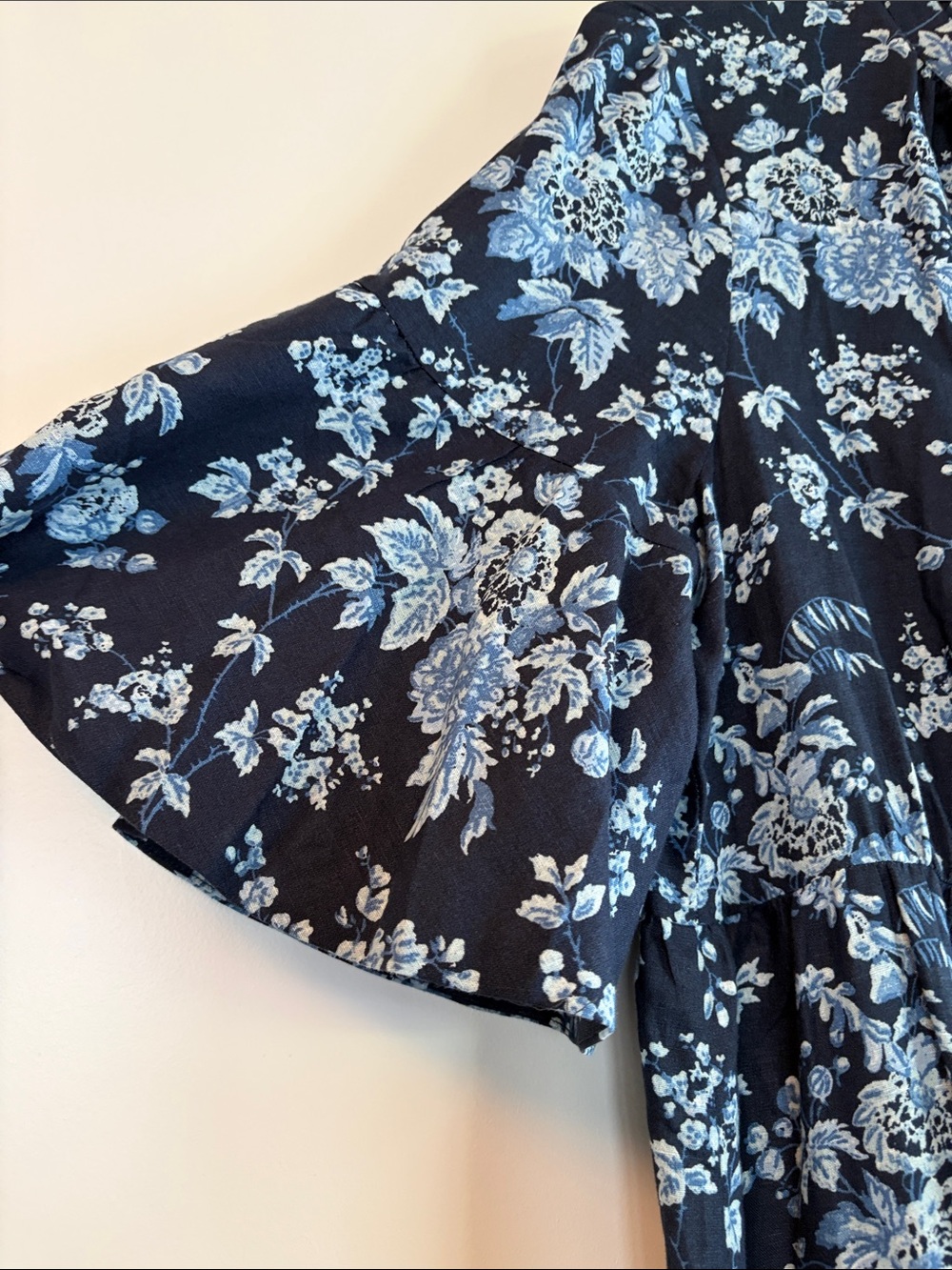 Tuckernuck Navy and Light Blue Floral Tiered Midi Dress - Picture 3 of 4